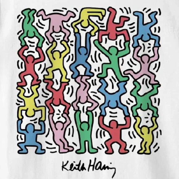 Keith Haring Shirt – Dancing Figures Graphic Art Unisex T-Shirt, Pop Art 24 - Picture 2 of 6